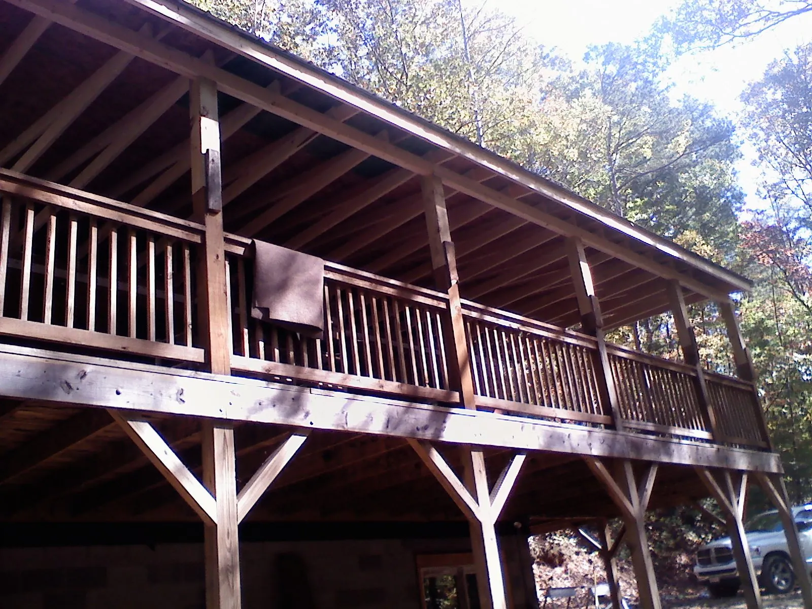 Timber framing under a new elevated porch and deck — Roof Leak Repair in Hickman by Roofing Brothers